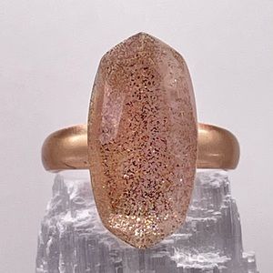 Kendra Scott rose gold Dani cocktail ring with rose gold dusted illusion stone